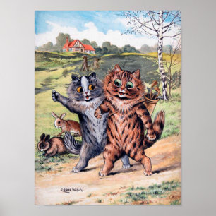 Een Golfwedstrijd, Louis Wain Poster