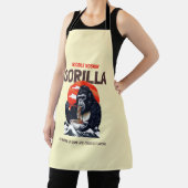 Een gorilla eet spaghetti schort (Insitu)