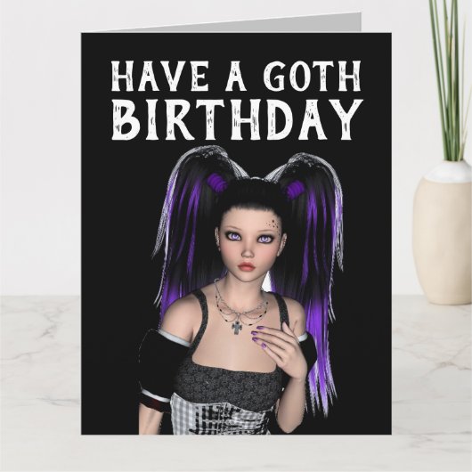 EEN GOTHIC BIRTHDAY, EMO GOTHIC GIRL KAARTEN (Voorkant)