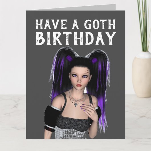 EEN GOTHIC BIRTHDAY, EMO GOTHIC GIRL KAARTEN (Voorkant)