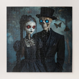 Een gotisch koppel met gloeiende ogen legpuzzel