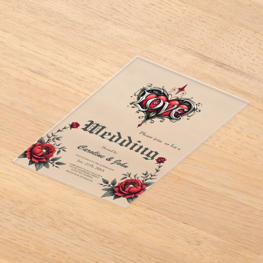 Een gotische romance. Een , gotische stijl Acryl Uitnodigingen (Laagn)