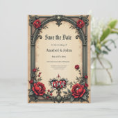 Een gotische romance. Een , gotische stijl Save The Date (Staand voorkant)