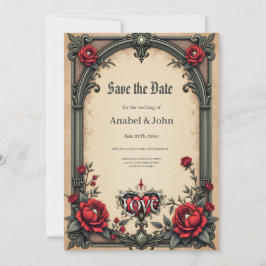 Een gotische romance. Een , gotische stijl Save The Date