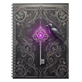 Een gotische stijl notitieboek ontwerp met een paa