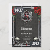 Een gotische symbiose, elegant hart en schedels. kaart (Voorkant)