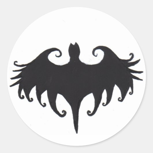 Een gotische vleermuis ronde sticker (Voorkant)