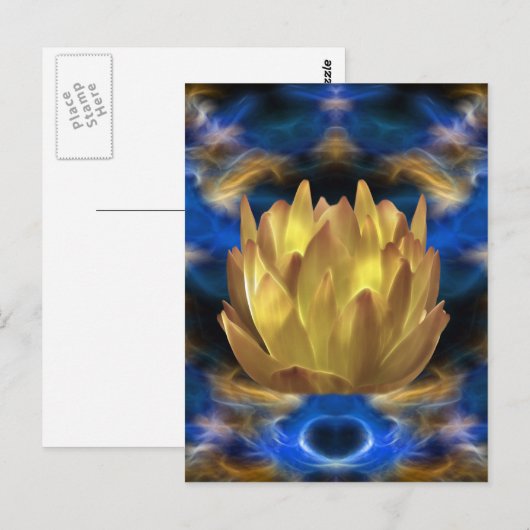 Een goudbloem en reflecties briefkaart (Voorkant / Achterkant)