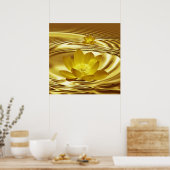 Een goudbloem en reflecties poster (Keuken)