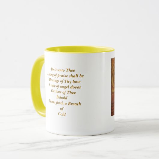 Een gouden brij mok (Voorkant links)