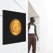 Een gouden dollar 1853-munt - Zwarte achtergrond Canvas Afdruk