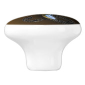 Een gouden draak keramische knop (Zijkant)