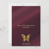 Een gouden en Bourgondische bruiloft uitnodigingsk Kaart (Achterkant)