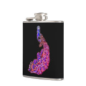 Een gouden en roze paarse pauw heupfles (Links)