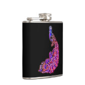 Een gouden en roze paarse pauw heupfles (Rechts)