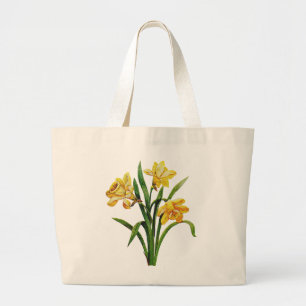 Een gouden gastheer van geborduurde narcissen grote tote bag