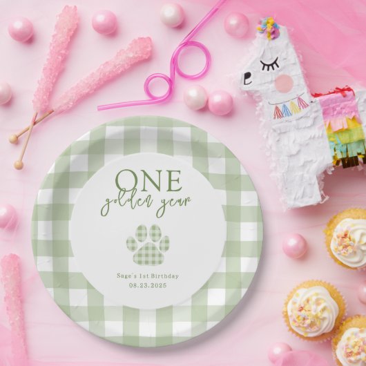 Een gouden jaar Golden Retriever verjaardagsfeestj Papieren Bordje (Feest)