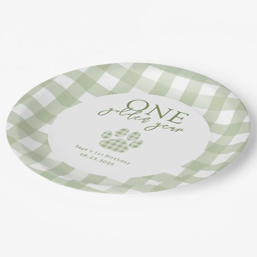 Een gouden jaar Golden Retriever verjaardagsfeestj Papieren Bordje (Gekanteld)