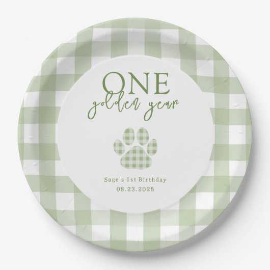 Een gouden jaar Golden Retriever verjaardagsfeestj Papieren Bordje (Voorkant)