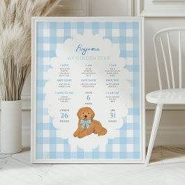 Eén gouden jaar Puppy Hond 1e Verjaardag Mijlpaal Poster