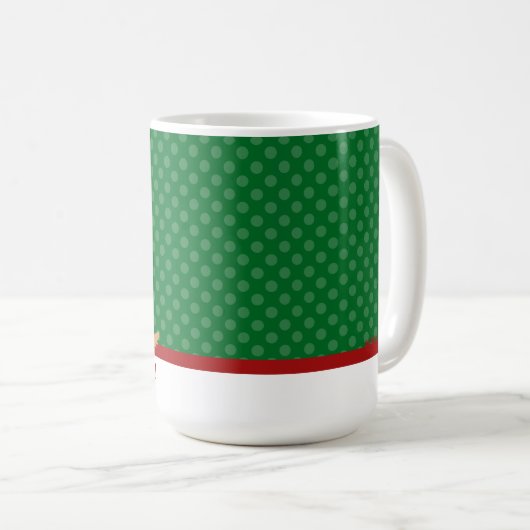 Een gouden kerstgroene Mok (Voorkant rechts)