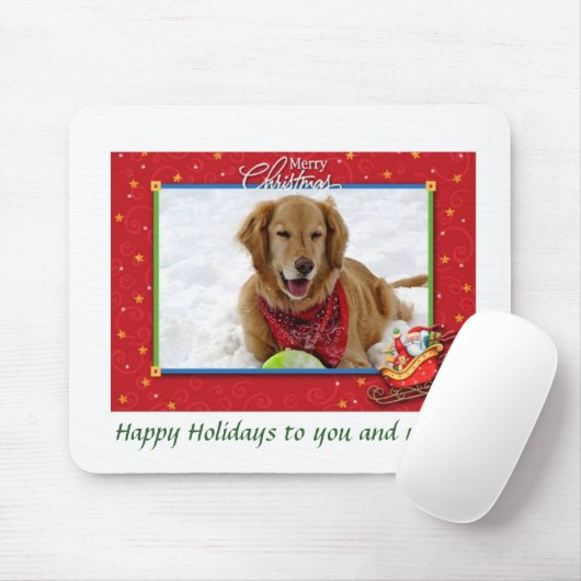 Een gouden kerstgroet muismat (Met muis)