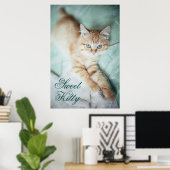 Een gouden kleurenkeut omlaag poster (Thuiskantoor)