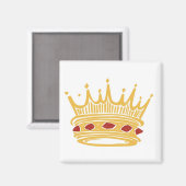 Een gouden koningskroon met juwelen magneet (Voorkant / Achterkant)