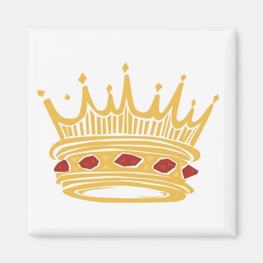 Een gouden koningskroon met juwelen magneet (Voorkant)