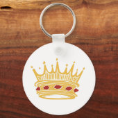 Een gouden koningskroon met juwelen sleutelhanger (Voorkant)