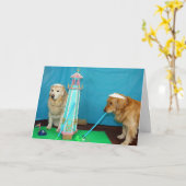 Een gouden mini golf verjaardag kaart (Gele Bloem)