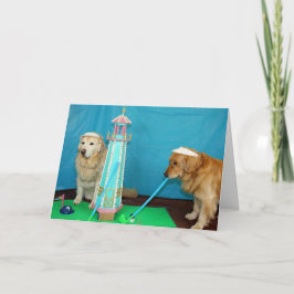 Een gouden mini golf verjaardag kaart
