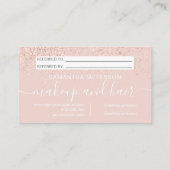 Een gouden roos glitter blush deelt de liefde aanbevelingskaartje (Achterkant)