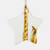 Een gouden saxofoon keramisch ornament (Rechts)