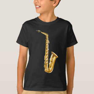 Een gouden saxofoon t-shirt