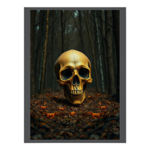Een gouden schedel Halloween glossy poster