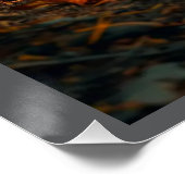 Een gouden schedel Halloween glossy poster (Hoek)