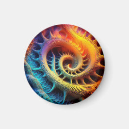 Een gouden stekelige Mandelbrot-set fractal Magneet