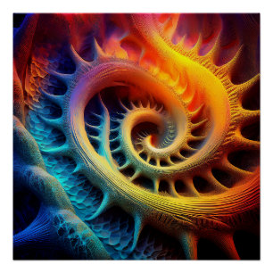 Een gouden stekelige Mandelbrot-set fractal Perfect Poster