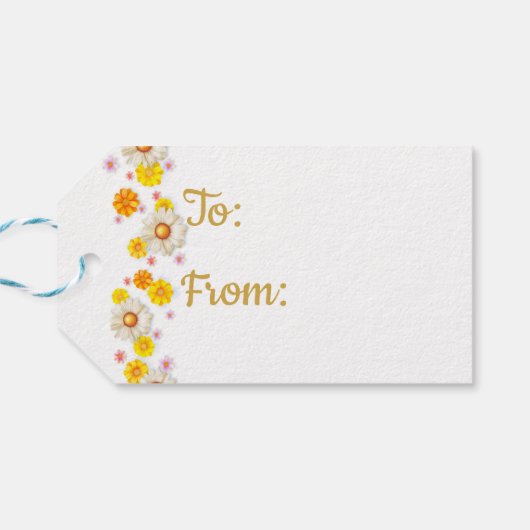 Een gouden verjaardag cadeaulabel (Achterkant Horizontaal)