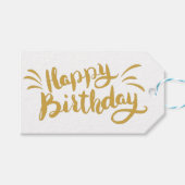 Een gouden verjaardag cadeaulabel (Voorkant (Horizontaal))