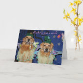 Een gouden Verjaardag van de Fee Kaart (Gele Bloem)