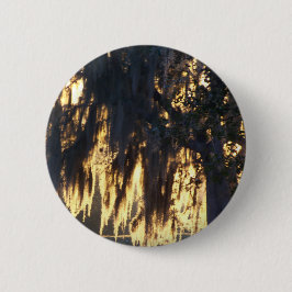 een gouden winterzonsopgang door het Spaanse mos Ronde Button 5,7 Cm