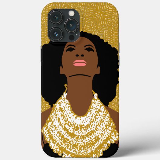 Een gouden zwarte vrouw die naar boven kijkt met K Case-Mate iPhone Case (Achterkant)