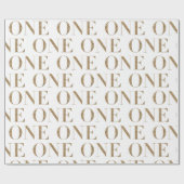 Eén goudglitter eerste verjaardag cadeaupapier (Vlak)