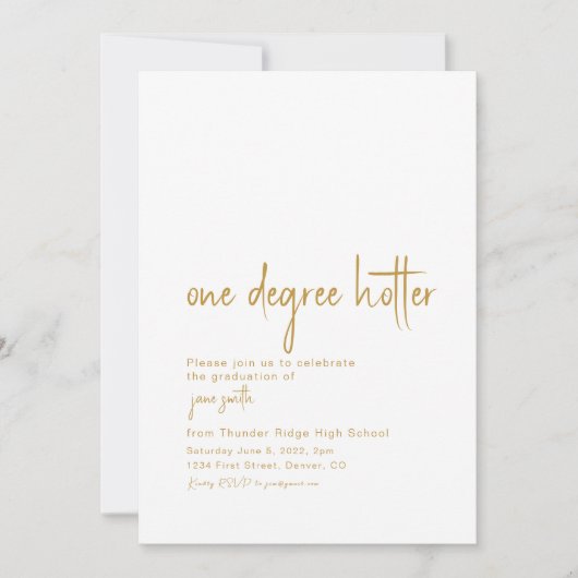 Een graad hetere afstudeerfeest uitnodiging (Voorkant)