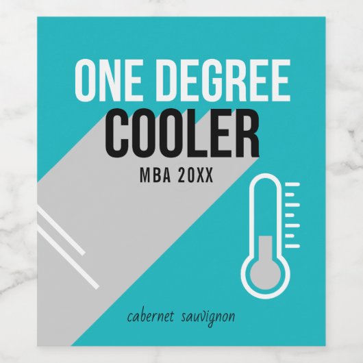 Eén graad koeler modern, gepersonaliseerd Afstuder Wijn Etiket (Enkel label)