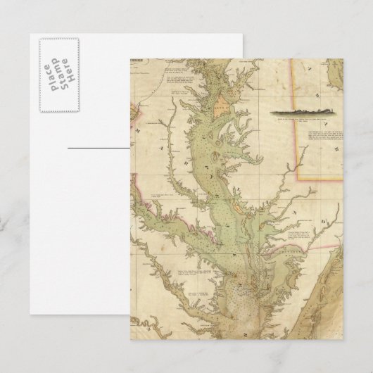 Een grafiek van de Chesapeake and Delaware Bays Briefkaart (Voorkant / Achterkant)