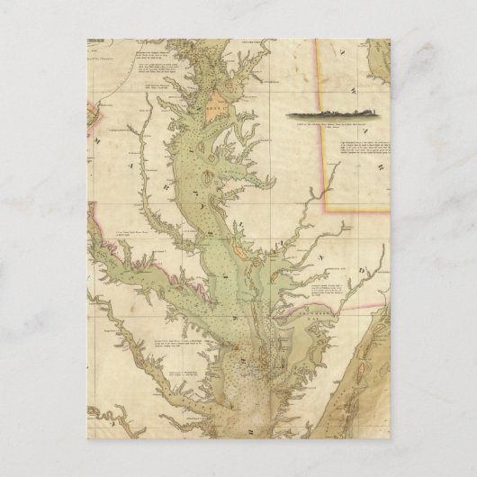 Een grafiek van de Chesapeake and Delaware Bays Briefkaart (Voorkant)