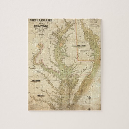 Een grafiek van de Chesapeake and Delaware Bays Legpuzzel (Verticaal)